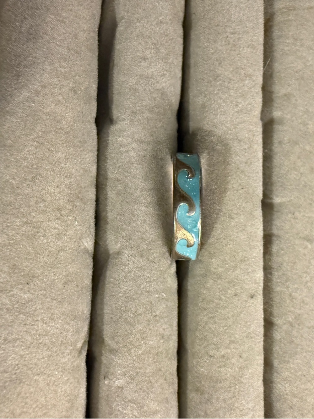 Turquoise Wave Inlay Women's Band Ring